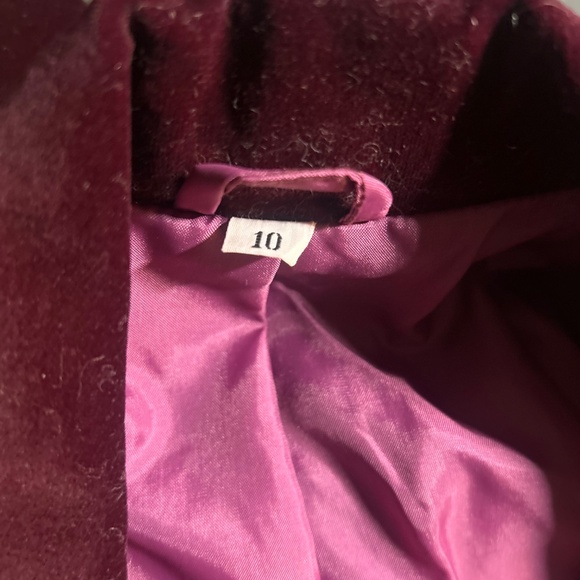 Vintage merlot velvet single breasted blazer - Picture 4 of 5